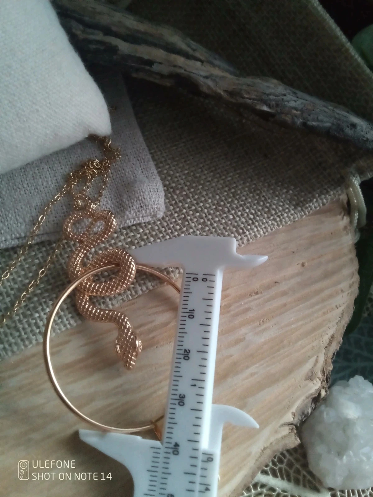 Collier serpent pendentif en pierre d'aqua calcédoine – photo 3